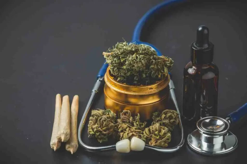 Medical cannabis with stethoscope