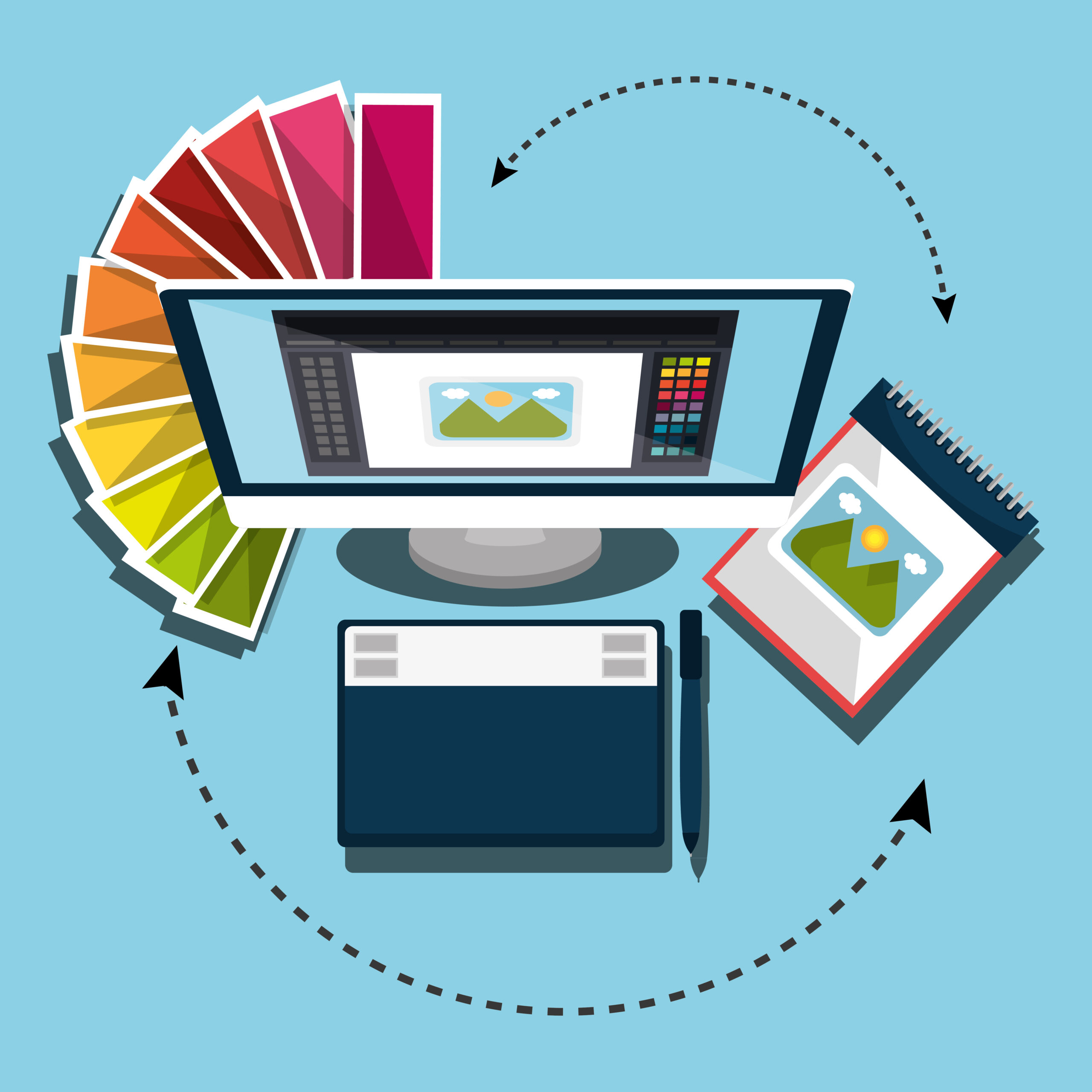 "RIP software converting vector images into raster format for printing"