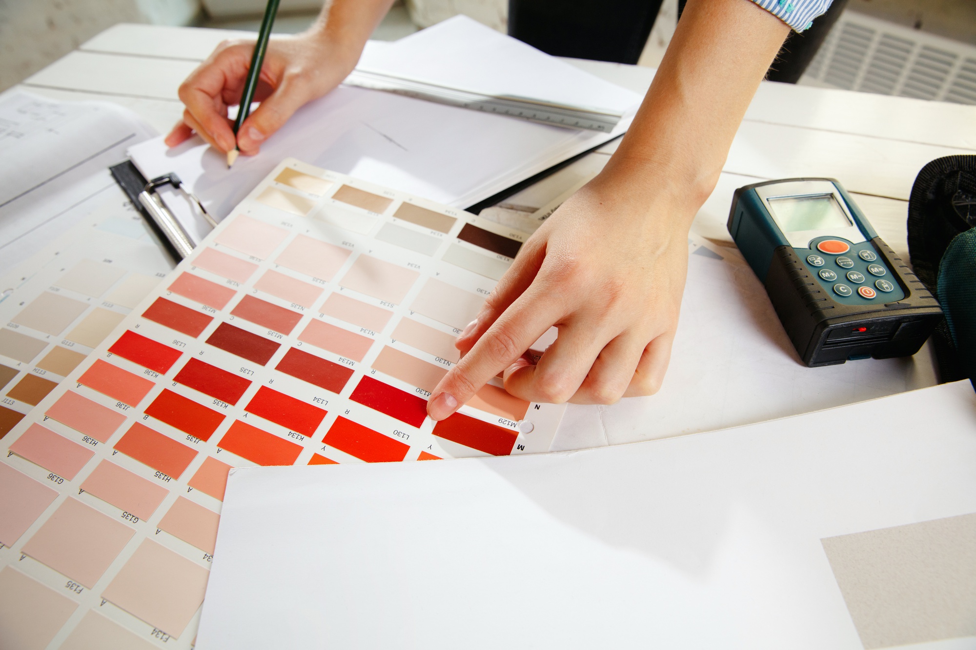 "Pantone color swatches for accurate print color matching"