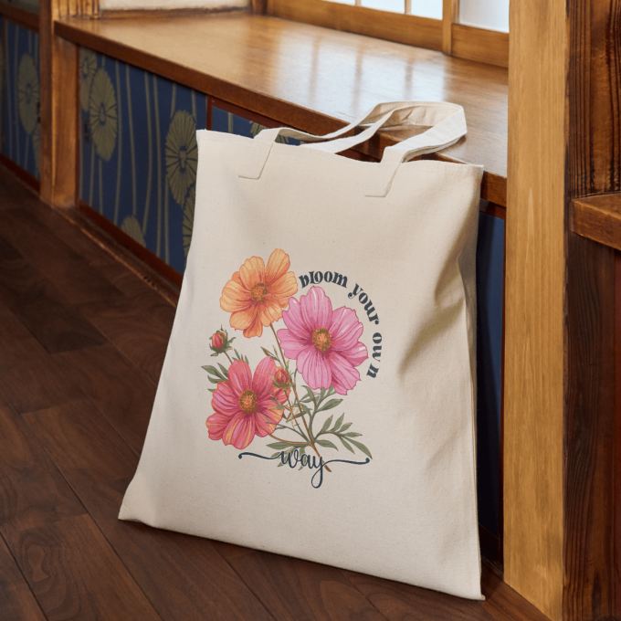 Bloom Your Own Way Boho Flower Tote Bag Style A - Image 5