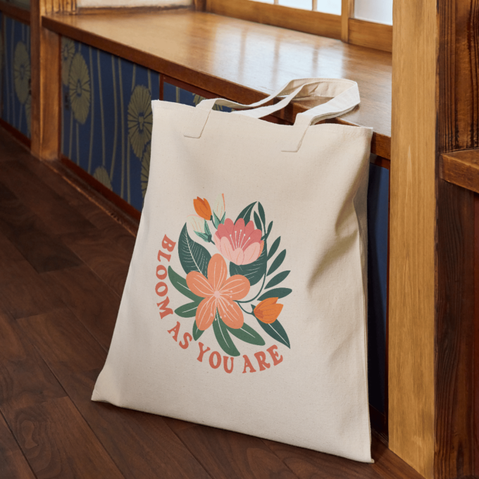 Bloom As You Are Boho Flower Tote Bag Style E - Image 5