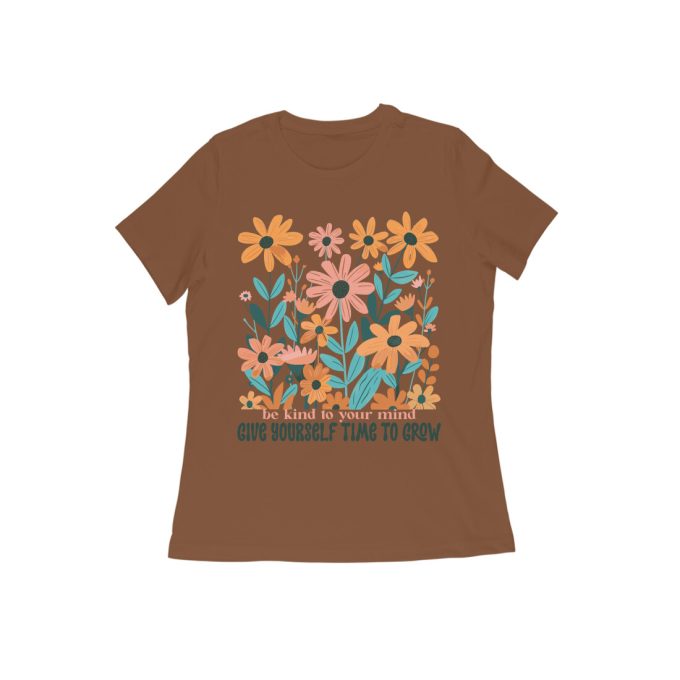 Be Kind to Your Mind Boho Flower Graphic Tee - Image 4
