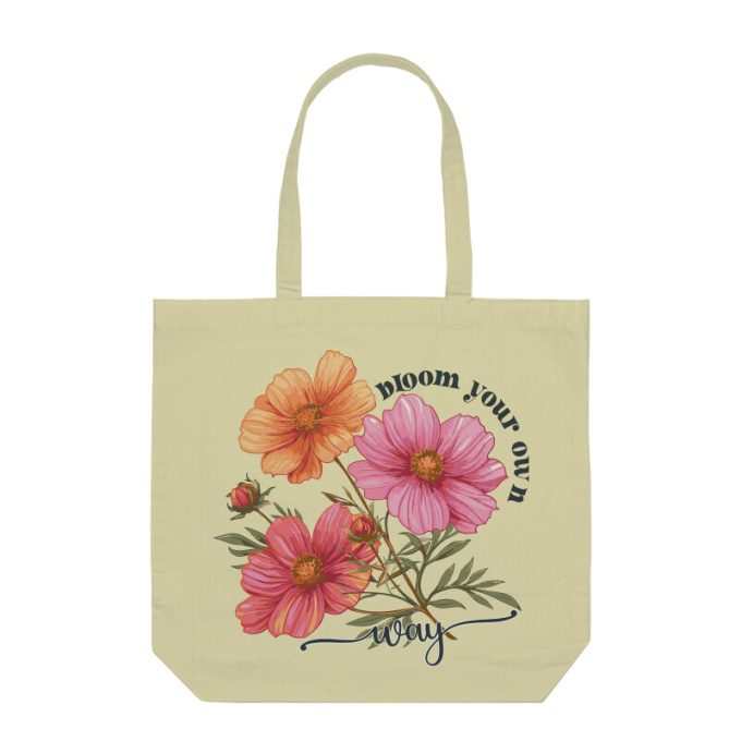 Bloom Your Own Way Boho Flower Tote Bag Style A - Image 3