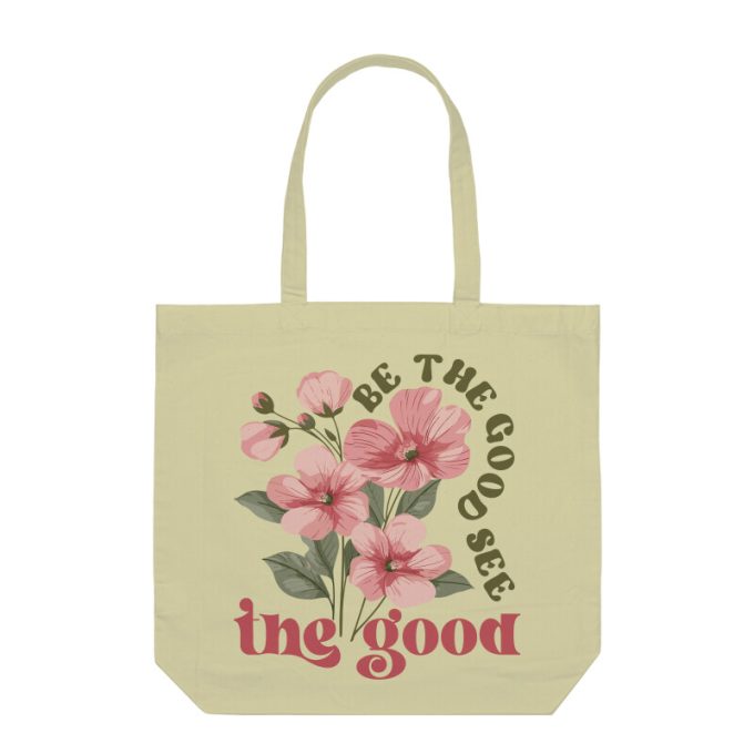 Be the Good See the Good Boho Flower Tote Bag - Image 4
