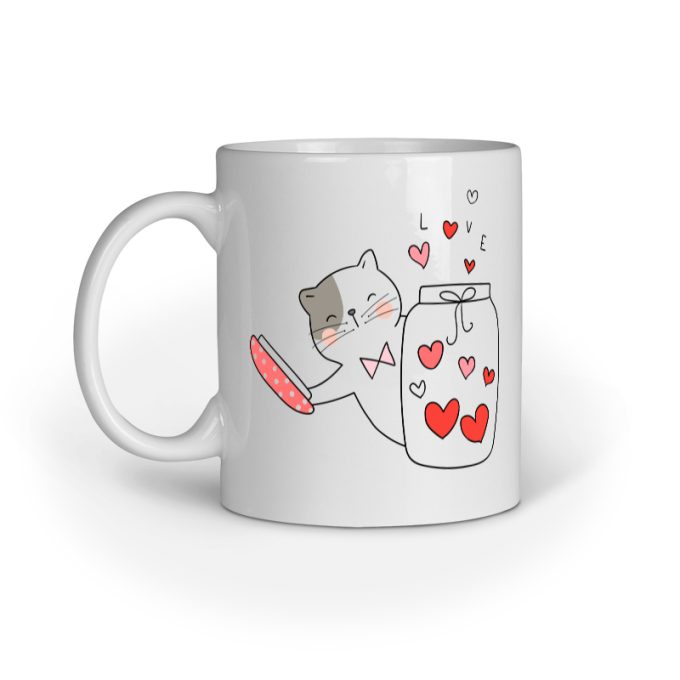 Cat & Jar of Love Mug