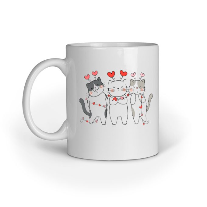 Three Cats Love Mug