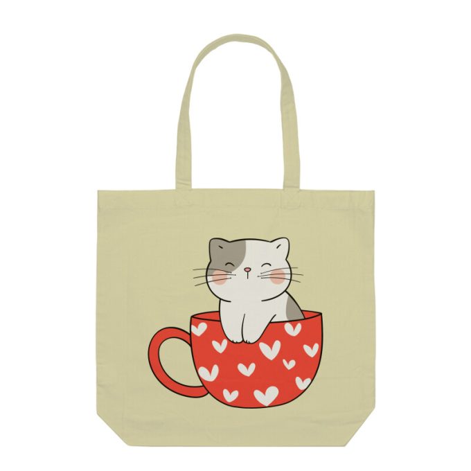 Cozy Cat in a Cup Tote Bag