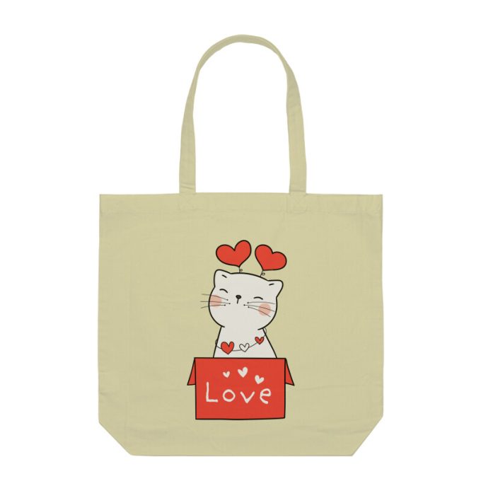 Love Cat in Box Tote Bag